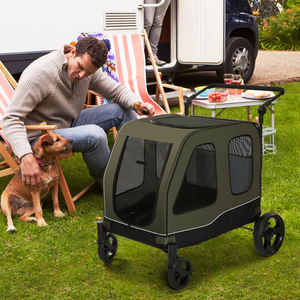 Cochecito plegable para perros con frenos de 4 ruedas, carga máxima de 60kg, cochecito grande para mascotas, cochecitos para perros grandes y medianos - Product Image 3