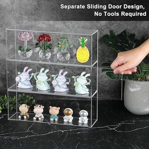 Giá Trưng Bày Acrylic 3 tầng Cửa trong suốt chống bụi dễ dàng gắn trên tường giá trang sức Nước Hoa Thu nhỏ sưu tầm - Product Image 5
