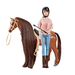 29cm solid body dolls horse toy animal riding electric for children girls toys