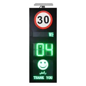 80*220cm ao ar livre personalizado dígito LED display com cara animada radar solar velocidade limite sinal