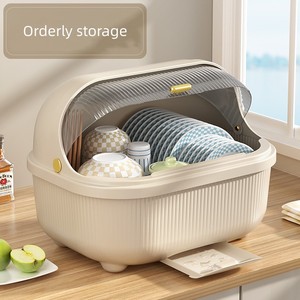 OWNSWING porte-bol grand bol à poussière avec couvercle boîte de rangement pour baguettes en plastique porte-égouttoir à vaisselle de type ménage - Product Image 3