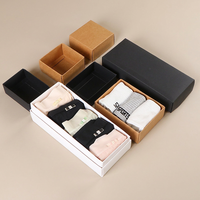 Boîte cadeau en papier kraft épais recyclable, personnalisée, avec couvercle, pour chaussettes de Noël, emballage en carton imprimé sur mesure.