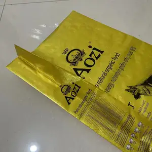 Bolsa de embalaje de pienso para animales de plástico tejido polipropileno laminado Bopp 50kg