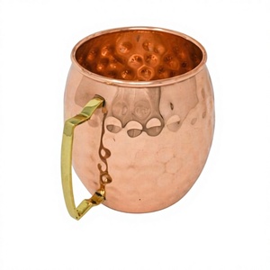 Taza de Cobre Hecha a Mano BS International con Asa de Latón, Acabado Martillado, Estilo Vintage, Resistente al Calor, para Bebidas y Fiestas, Apta para Lavavajillas - Product Image 1