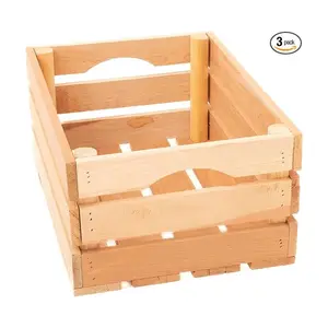 Cajas de madera para exhibición decorativa vintage Juego de cajas medianas para almacenamiento y decoración de estilo de granja Cajas de madera hechas de 100%