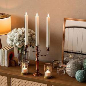 LANJO 6 bougies LED rechargeables sans flamme avec base de charge et télécommande avec minuterie pour centres de table de mariage - Product Image 3