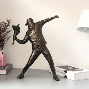 Sculpture d'animal nordique <span class=keywords><strong>Banksy</strong></span>, figurine artistique en résine, personnalisable, décoration d'intérieur, motif animal - Product Image 5