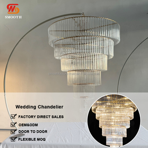 Lustre en verre LED RVB coloré personnalisé, décorations de mariage lisses pour les événements de fête - Product Image 3