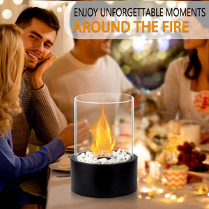 <span class=keywords><strong>Chimenea</strong></span> <span class=keywords><strong>de</strong></span> Etanol <span class=keywords><strong>de</strong></span> Mesa Redonda Negra con Piedras, <span class=keywords><strong>Chimenea</strong></span> <span class=keywords><strong>de</strong></span> Bioetanol sin Ventilación (Envío Gratuito) - Product Image 4