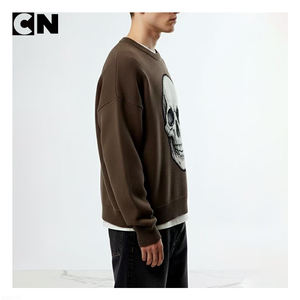 Usine de fabrication de pulls certifiée BSCI, logo personnalisé, graphisme de crâne, jacquard en coton, style Y2k, pull en maille surdimensionné, streetwear pour hommes, pull d'hiver - Product Image 3