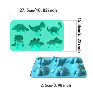 Molde <span class=keywords><strong>de</strong></span> Silicona 3D <span class=keywords><strong>de</strong></span> <span class=keywords><strong>Dinosaurio</strong></span> con 6 Cavidades para <span class=keywords><strong>Fondant</strong></span>, <span class=keywords><strong>Pastel</strong></span>, Chocolate, Caramelos, Velas, Jabón, Manualidades, Decoración <span class=keywords><strong>de</strong></span> Pasteles - Product Image 3