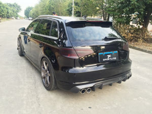 Ajuste para <span class=keywords><strong>Audi</strong></span> <span class=keywords><strong>A3</strong></span> <span class=keywords><strong>S</strong></span> línea <span class=keywords><strong>Hatchback</strong></span> 2014-2015 parachoques trasero difusor de labio de fibra de carbono - Product Image 5