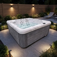 Bañera de Hidromasaje Acrílica Independiente VIRLUX con 69 Chorros de Hidromasaje y Diseño de Bañera de Hidromasaje para Jardín o Patio Exterior