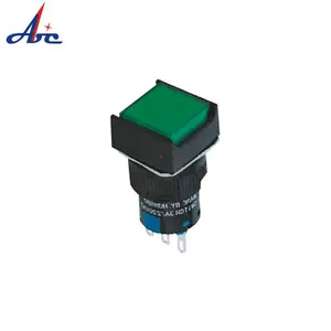 Square Red Green Head 1NO1NC Latching ON-ON 3A 250VAC 3 pin Plastic Buzzer Round Button Switch 12V 24V 220V Loud Plastic Buzzer
