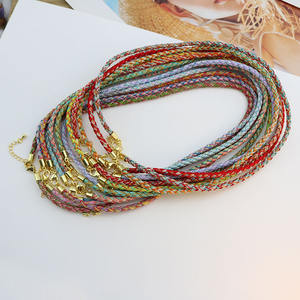 BCL1323 جديد شعبية متعددة الألوان النايلون مضفر حبل حرير حبل حبل الذهب ينتهي قلادة - Product Image 4