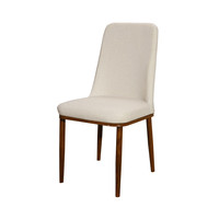 Chaise de salle à manger au design simple et moderne avec assise en cuir synthétique et pieds arrière en métal