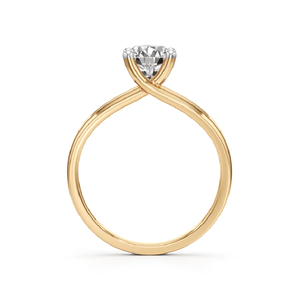 แหวนครบรอบทรงกลมประดับเพชรเลี้ยงในห้องปฏิบัติการสำหรับผู้หญิง ดีไซน์แหวนแยกชิ้น ตัวเรือนทองคำ 14K สีเหลือง สำหรับ RATAN JEWELS ที่ได้รับการรับรอง - Product Image 3