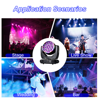 Cabeza móvil Wash 19x15W RGBW 4 en 1 con efecto de anillo LED, zoom, estroboscópico y luz de escenario DMX512 para DJ, discoteca, club, fiesta, boda, bar