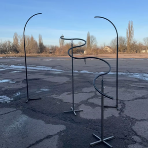 Arco Nuziale a Spirale a Forma di S in Metallo, Supporto per Sfondo Autoportante Nero per Cerimonie e Decorazioni Matrimoniali - Product Image 3