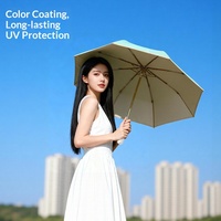 Parapluie pliable de haute qualité, léger, coupe-vent, coloré, résistant aux UV, frais, triple pliage, double usage soleil et pluie