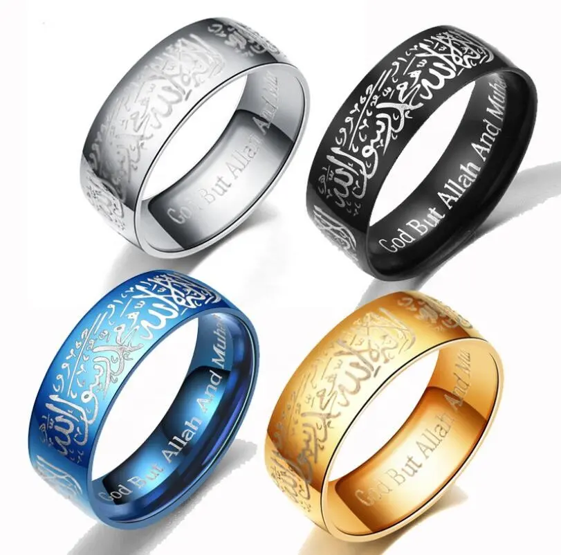 Showfay de acero inoxidable de alta calidad musulmanes anillo el anillo musulmán anillo para hombres