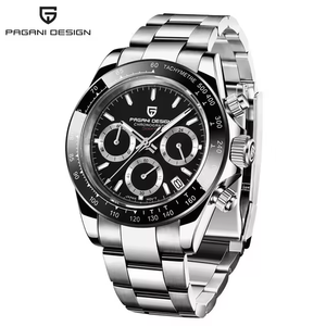 Reloj de Cuarzo de Lujo Pagani PD-1644 Estilo Panda para Hombre, Cronógrafo, Calendario, Acero Inoxidable, Cristal, Esfera con Agujas, Reloj Deportivo - Product Image 1