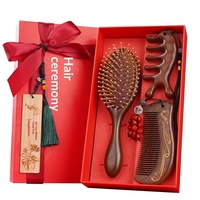 Peigne à coussin d'air en bois de santal doré pour massage capillaire, coffret cadeau, cadeaux de fin d'année pour les enseignants et les camarades de classe, design Phénix