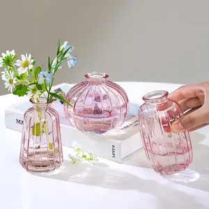 EIPP支持定制花卉水晶垂直美学装饰芽桌小型迷你玻璃花瓶花卉装饰