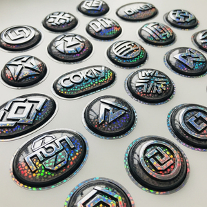 XJY โฮโลแกรม 3d รูปร่างยกเจลนูนโพลียูรีเทนโดมสติกเกอร์อีพ็อกซี่เรซิ่นโลโก้ - Product Image 1