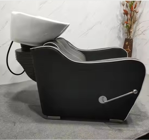 อุปกรณ์ร้านเสริมสวยพร้อมอ่างล้างผมเซรามิก เก้าอี้สระผมสีทอง - Product Image 4