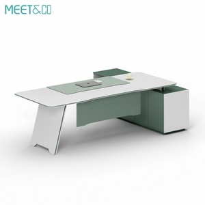 Factory Direct Luxury L-Shape Executive <b>Desk</b> Modern Workstation Convertible <b>Extendable</b> Storage Cabinet for Boss CEO New Design - Product Image 2