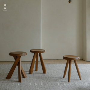 Sgabello basso giapponese semplice in <span class=keywords><strong>legno</strong></span> massello per uso domestico silenzioso vento bianco cera <span class=keywords><strong>legno</strong></span> piccolo sgabello rotondo lato antico mobili piccola <span class=keywords><strong>panca</strong></span> - Product Image 3