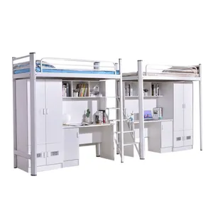 Fournisseur Mobilier scolaire <span class=keywords><strong>Lit</strong></span> pour dortoir <span class=keywords><strong>Lit</strong></span> superposé en métal <span class=keywords><strong>Lit</strong></span> mezzanine pour étudiant adulte avec <span class=keywords><strong>bureau</strong></span> - Product Image 6