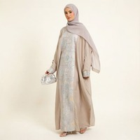 Ensemble Abaya Mosaïque pour Femmes, Hijab Inclus, Vêtements Modestes, Vêtements Musulmans Islamiques