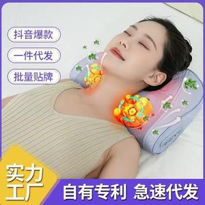 Massage Pillow Neck Massager Rechargeable <b>Heated</b> Cervical <b>Support</b> For <b>Back</b> Shoulder Relief - Product Image 4