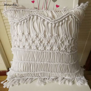 Housse de coussin décorative en macramé, style indien, lavable, bohème, pour canapé, lit, siège de voiture, taie d'oreiller en macramé - Product Image 3