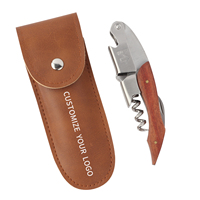 Ouvre-vin en bois de cadeau promotionnel de vente directe d'usine d'acier inoxydable logo personnalisé pour des accessoires de maison de barre de partie