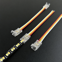 Connecteur d'angle sans soudure pour bande LED COB basse tension bicolore 3 broches, sans points noirs, fil de connexion