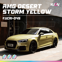 KUCAI 1.52*17m/roll PET Liner Super Glossy AMG Desert Storm Yellow PVC Vinyl Film Stiker Mobil