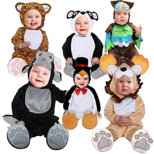 Halloween Kinderdag Make-Up Bal Baby Schattige Konijnenuil Kleine Leeuw Piraat Panda Pinguïn Tijger Baby Outfit