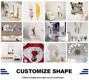 Bulat Kepabeanan Ukuran Diri Perekat Pc Cermin Perekat Didukung Pecah PETG Cermin - Product Image 6