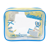 Nouvelle trousse de maquillage portable en PVC transparente, tendance, mignonne, avec fermeture éclair, personnalisable avec logo, motif dessin animé coloré