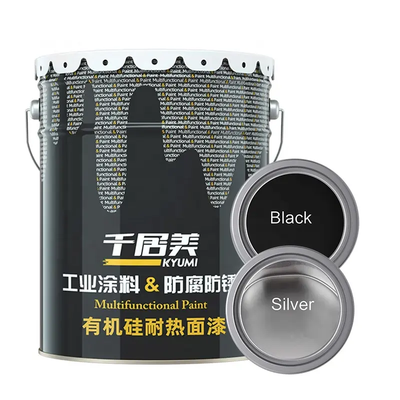 700 degrees high temperature silicone heat resistant paint silver black steel structure anticorros paint