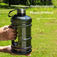 Bouteille d'eau sport PC grande capacité 2L, prête à l'emploi, pour la gym, à boire directement, portable, anti-fuite, style américain, modèle BR2000