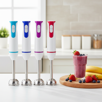 DELLA LEE Mixeur Plongeant Électrique 3-en-1 Détachable avec Fonctions Hacher et Mélanger 500-600W en Acier Inoxydable