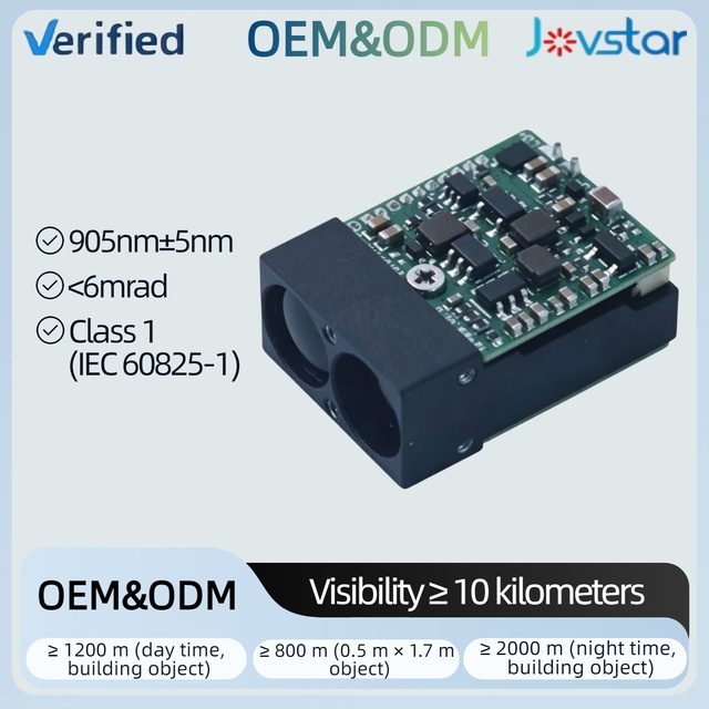Jovstar 1200m 905nm Laser Ranging Module High Accuracy UART TTL Mini Distance Measurement Sensor IP66 Rated Alloy