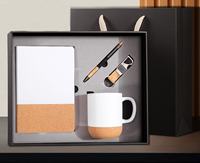 Coffret Cadeau d'Entreprise Personnalisé en Cuir PU Écologique de Luxe – Carnet Imprimé en Letterpress, Stylo, Tasse, Porte-clés, Logo Personnalisé