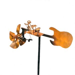 UV Printed Brass Drummer <b>Wind</b> <b>Spinner</b> Rust-proof Handmade <b>Garden</b> Outdoor Decor Ornament - Product Image 4