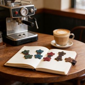 Marcador de Páginas Portátil de Cuero Genuino, Porta Bolígrafos con Forma de Estrella, Clip Magnético en Forma de Estrella para Agendas y Diarios - Product Image 5