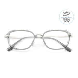 Monture de lunettes transparente grise anti-lumière bleue, monture complète rectangulaire, unisexe, adulte, design élégant - Product Image 5